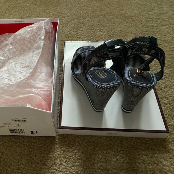 Coach Denim Platforms 6 1/2 - Picture 3 of 4